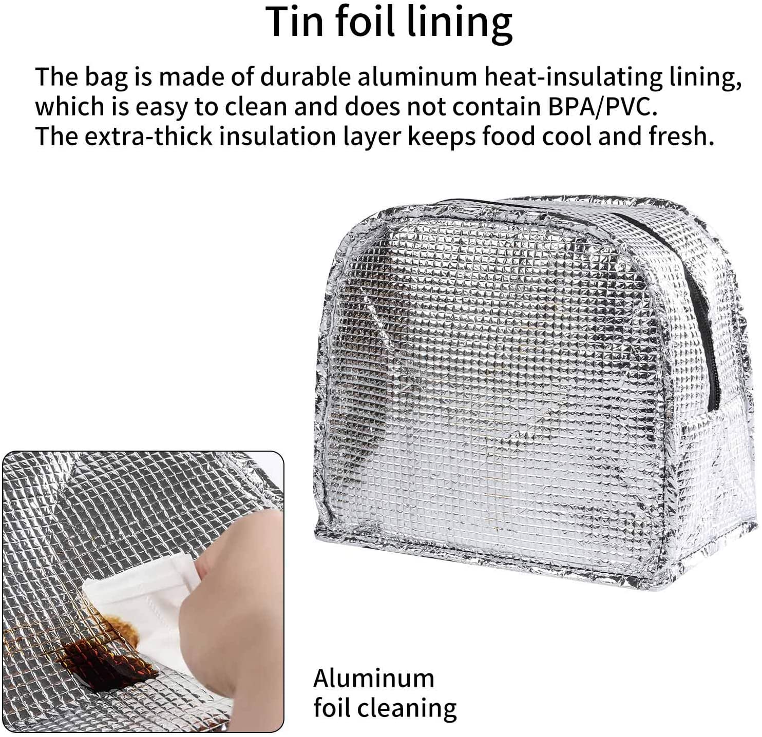 Fiambrera de acero inoxidable, bolsa térmica para mantener , aislante, de lona, impermeable, para Picnic, almacenamiento de alimentos, 1 unidad