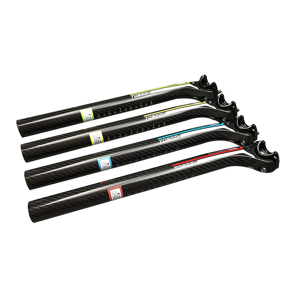 TOSEEK Full Carbon Fibre Bike Seatpost MTB Road Bicycle offset Seat Post Cycling Seat Tube 27.2/30.8/31.6 x 350/400mm Bike Parts