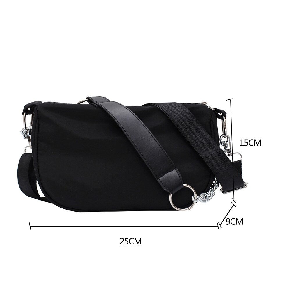 Nylon Women Shoulder Totes Handbags Solid Color Messenger Ladies Travel Zipper Crossbody Top-handle Bag