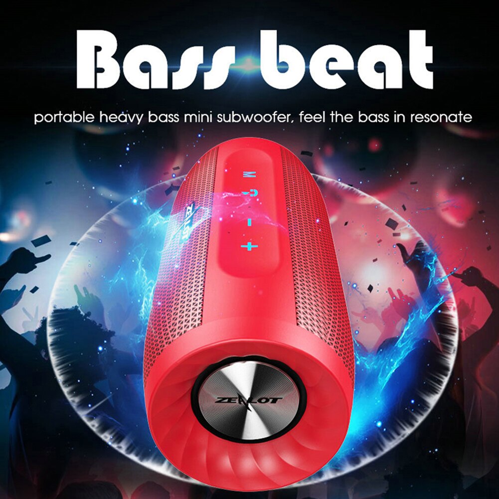 ZEALOT S16 Bluetooth Speaker Portable Soundbar Wireless Outdoor High Power Waterproof Subwoofer TF Card Slot Mic Speaker колонка