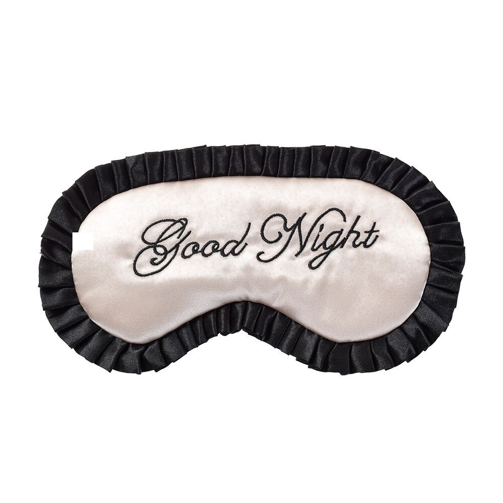 1 Pcs Eenvoudige Comfortabele Imitatie Zijde Satijn Woord Elegante Slaapmasker Eye Cover Verwijder Donkere Kringen Verlichten Vermoeidheid: Beige