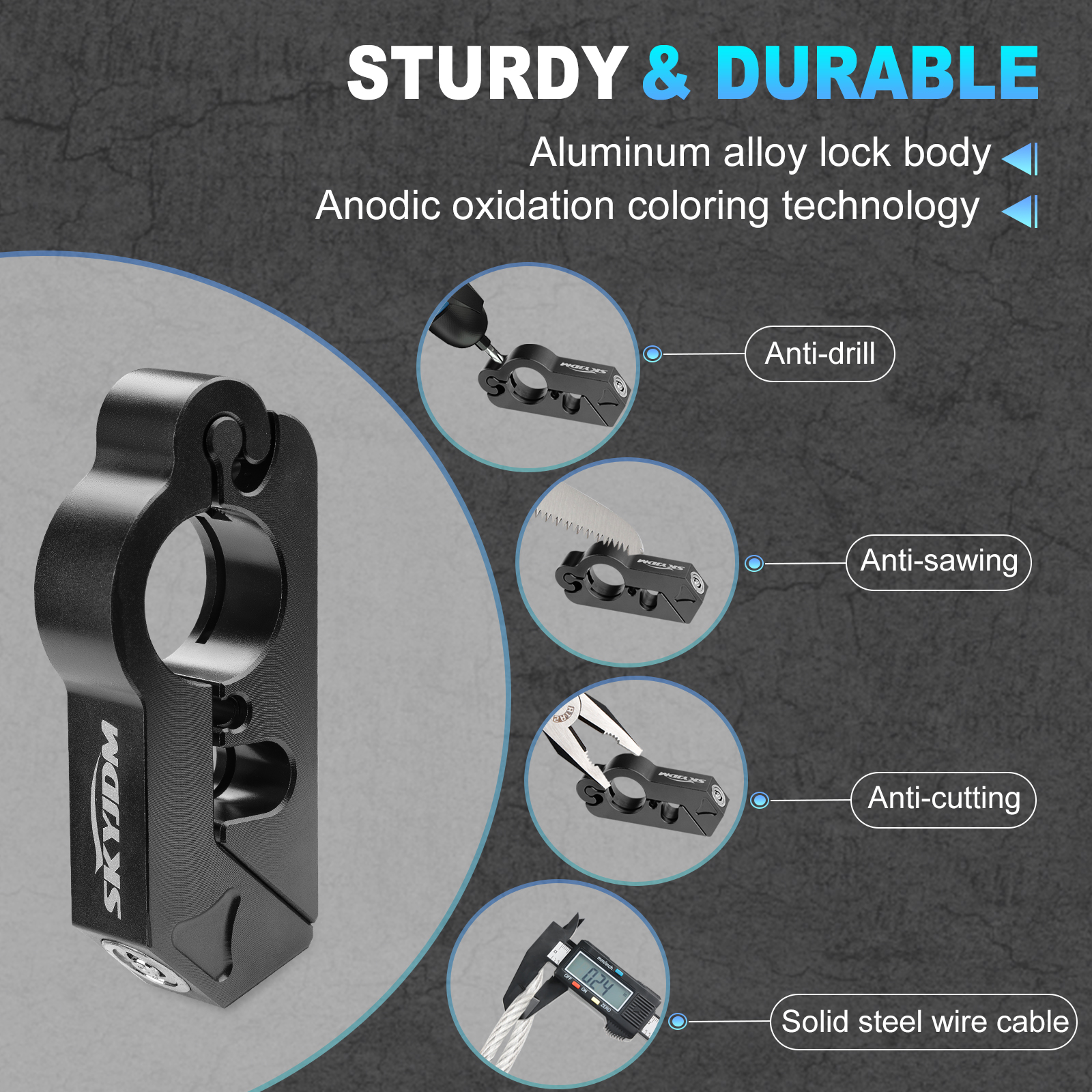 Motorrad Lenker Schloss Anti-Diebstahl-Schloss Lenker Brems griff fest sperren Imitiert stehlen sperren Zugstange ATV Schmutz Straße Fahrräder