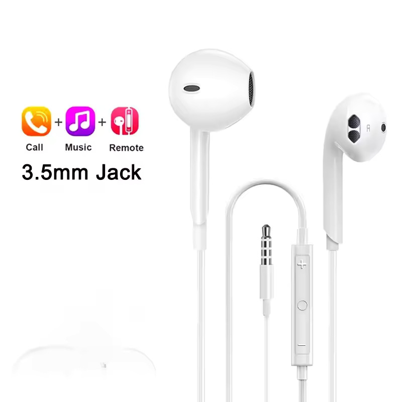 Original Kopfhörer für Apple iPhone 16 15 14 13 11 12 Pro Max Plus In-Ear Lightning 3,5 MM Wired Bluetooth Kopfhörer Zubehör: WHITE