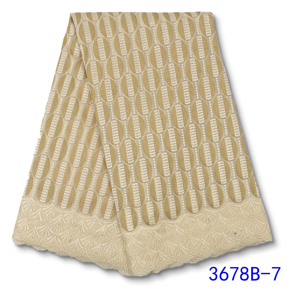 African Dry Cotton Lace Fabric Lace Swiss Voile Laces In Switzerland Nigerian Lace Fabrics Sewing YA3678B-6: Picture 7