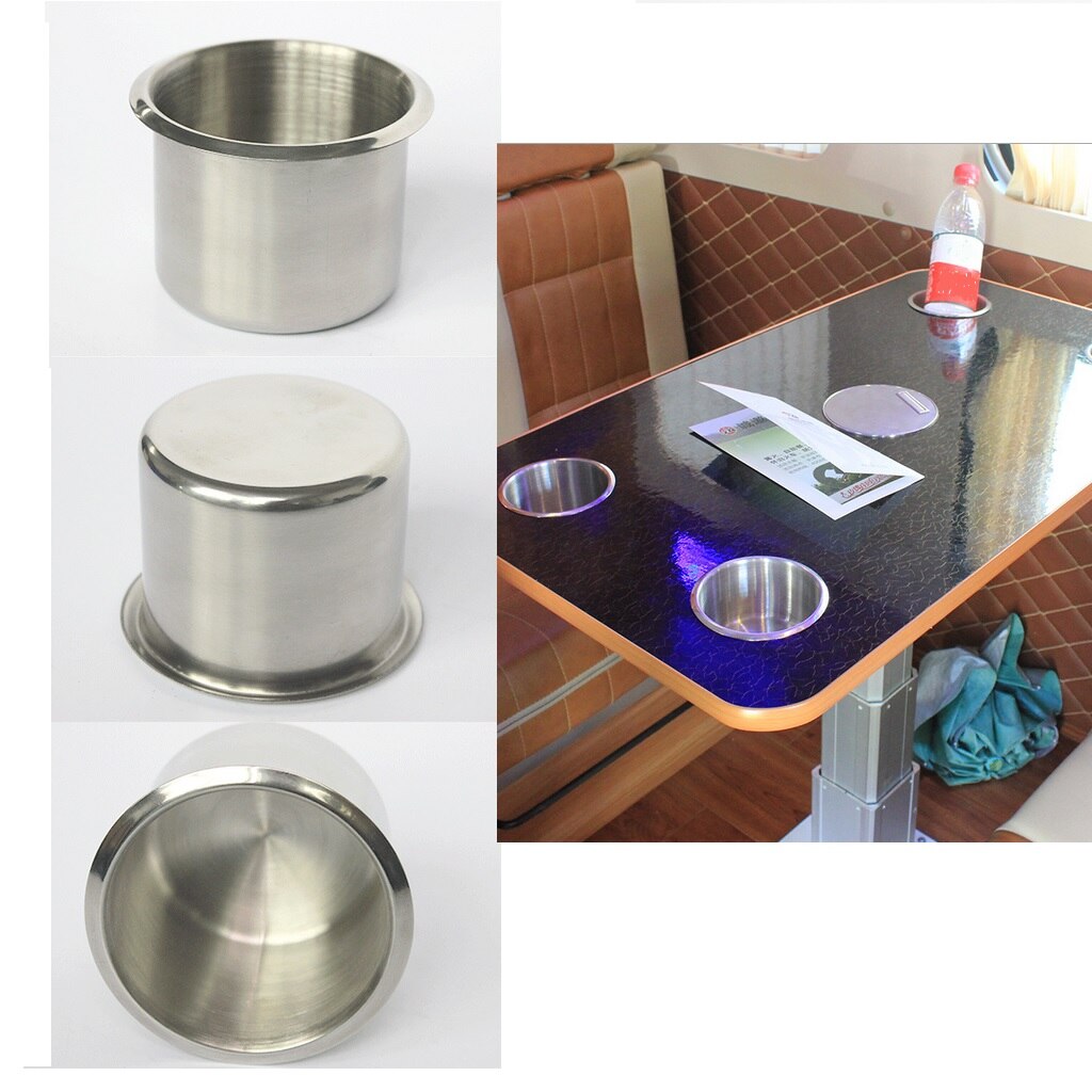 Portavasos Universal de acero inoxidable para barcos, RVs, campistas, caravanas, sofás, mesa de juego