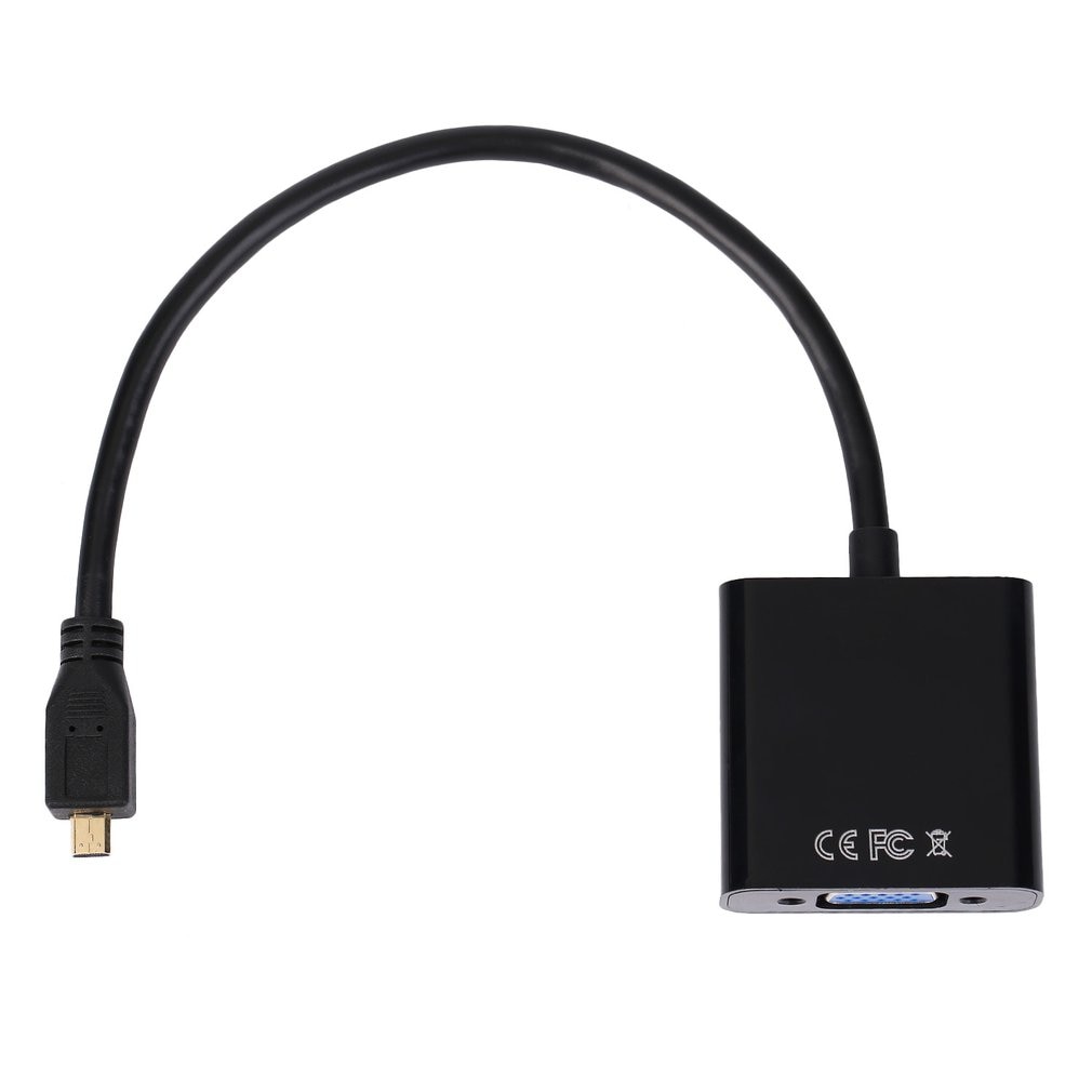 1080P Micro Hdmi-Compatibel Naar Vga Female Video Kabel Converter Adapter Voor Pc Laptop Black Digitale