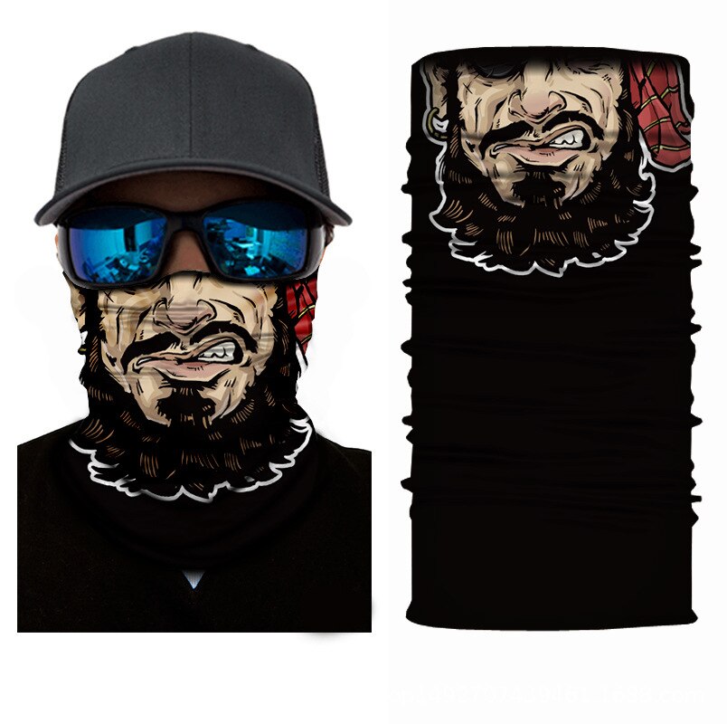 High Elastic 3D Skull Seamless Bandana Cycling Scarf Headwear Face Mask Tube Bike Ski Hiking Magic Bandanas Balaclava Unisex: 02