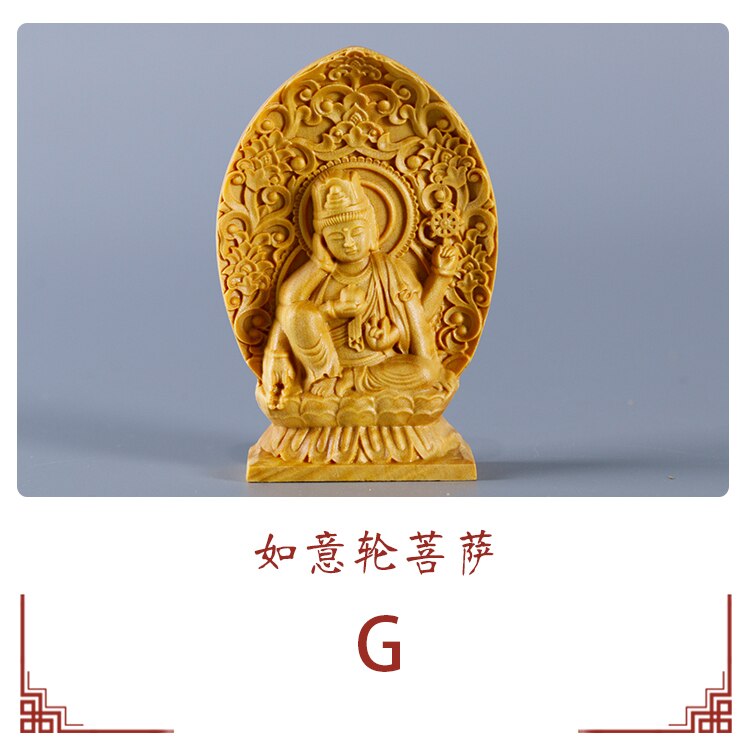 Buxus Carving Ornamenten Chinese Hout Boeddhabeeld Bewaken De Shrine Duizend Handen Guanyin Sculptuur Home Decor: G