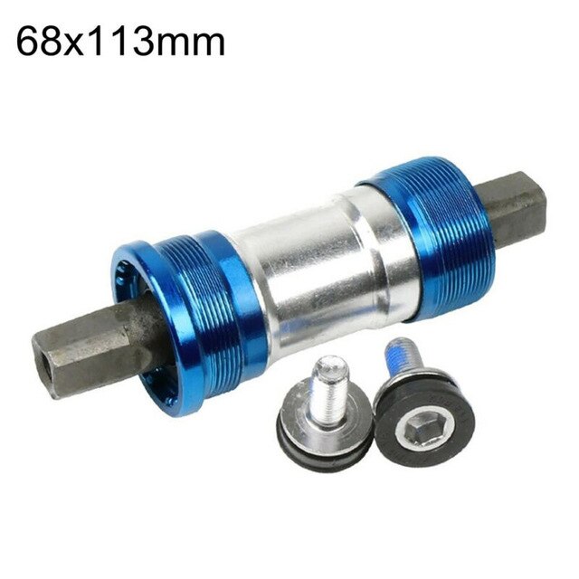 103~127.5mm * 68mm Bike Bottom Bracket Square Taper Sealed Bearings Cartridge 2*Bolts Aluminum