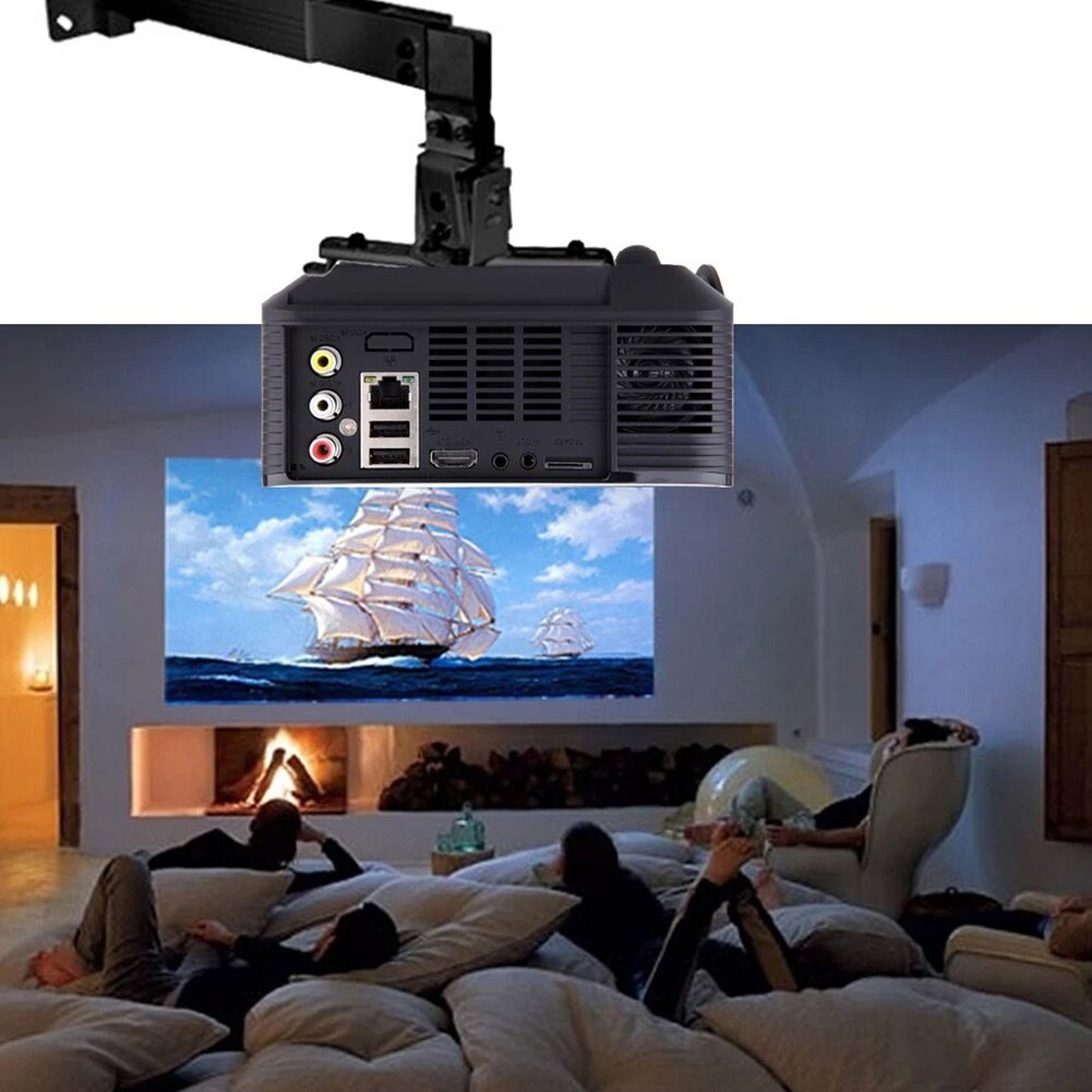 Extending Universal Wall Mounted Holder Retractable Projector Mount Adjustable Hanging Ceiling Bracket Black Swivel Stand