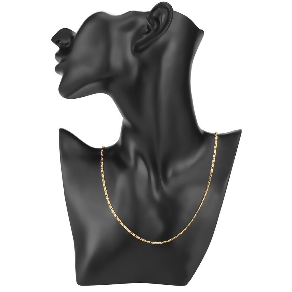 AGLOVER 925 Sterling Silver 16/18/20/22/24/26/28/30 Inch Gold Long Chain Necklace For Woman And Man Charm Jewelry