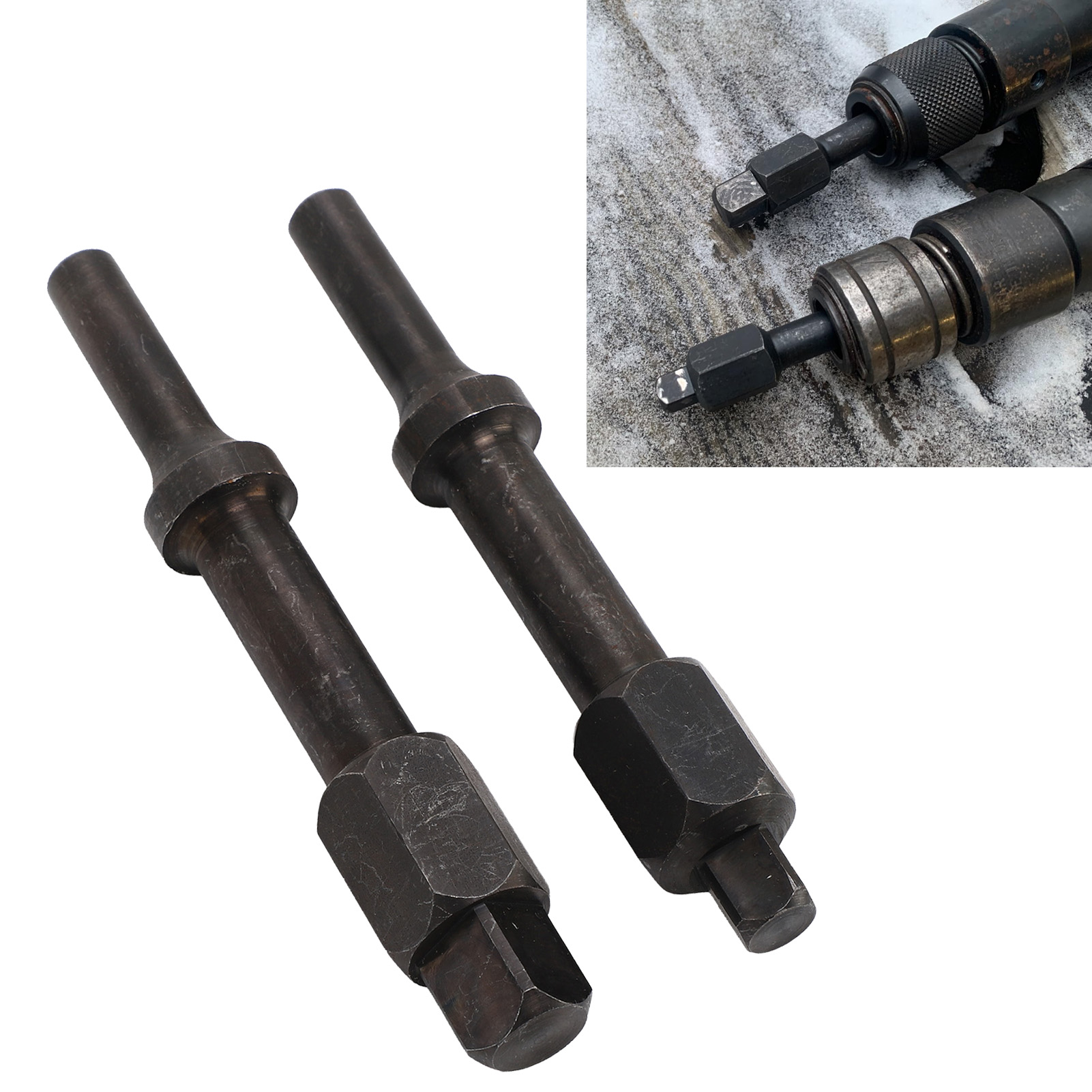 Juego de interruptor de perno neumático, 2 uds., 37315, 3/8 pulgadas, 1/2 pulgadas, broca de martillo neumático para extracción de pinza de sujeción de rodamiento