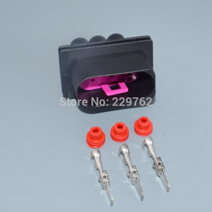 Shhworldsea 3 -pins 1 j 0 906 443 voor volkswagen jetta elektronische ventilator stekker radiator stekker aansluiting stekker vrouwelijke mannelijke connector: 30 sets mannelijk