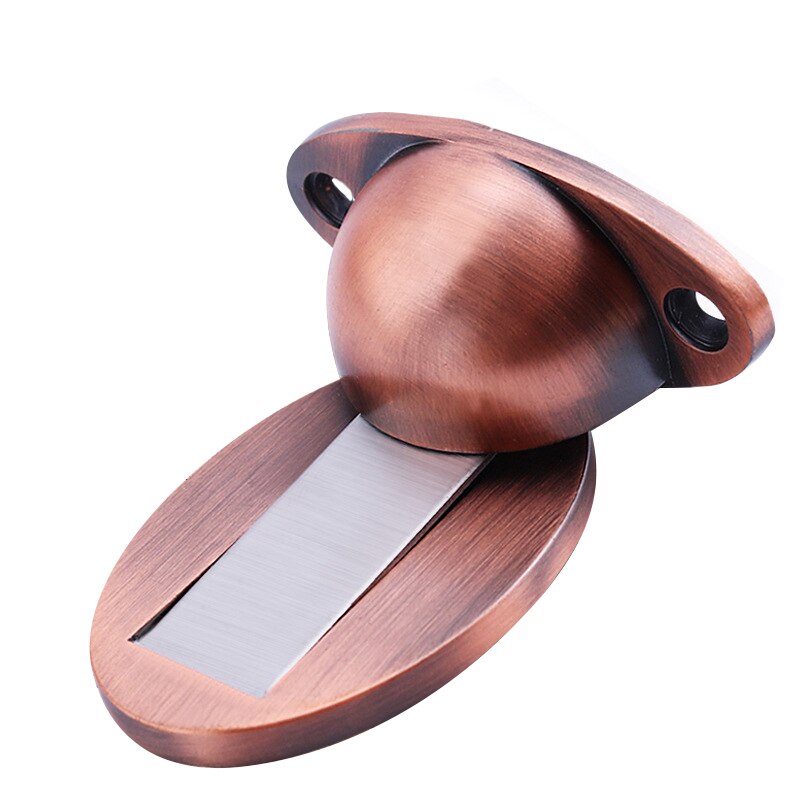 Powerful Magnetic Door Stopper Doorstop Wall Floor Mount Stainless Steel Safety Door Holder Stopper Home Hardware: circular 4 red