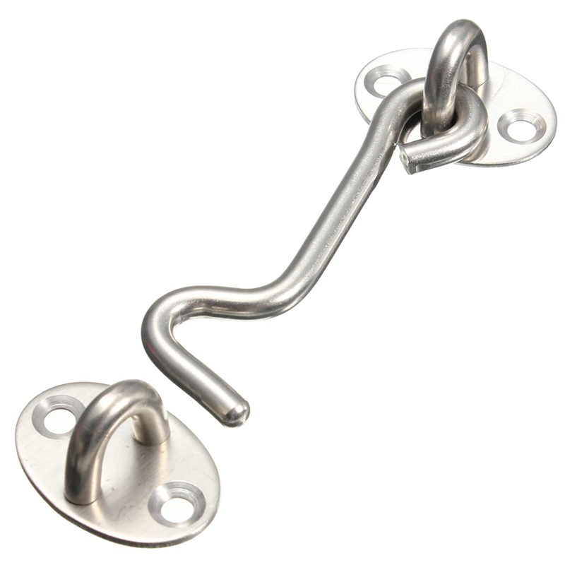 3-8inch Stainless Steel Cabin Hook And Eye Latch Lock Shed Gate Door Catch Silent Holder