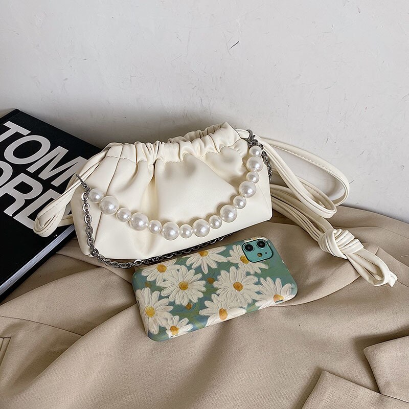 Factoo Perle kleine tasche, damen-umhängetasche, faltbare Wolke Tasche, diagonale Mini-Kupplung