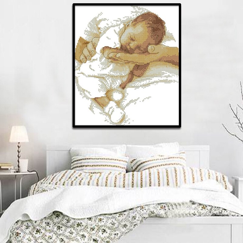 Stamped Cross Stitch Kits Preprinted Embroidery Cloth DIY Needlepoint Kits for Beginners - Care Baby