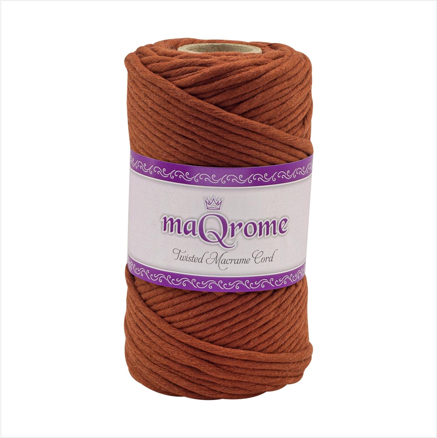 MaQrome Macrame Cord Single Twisted Yarn 3 mm: Cinnamon