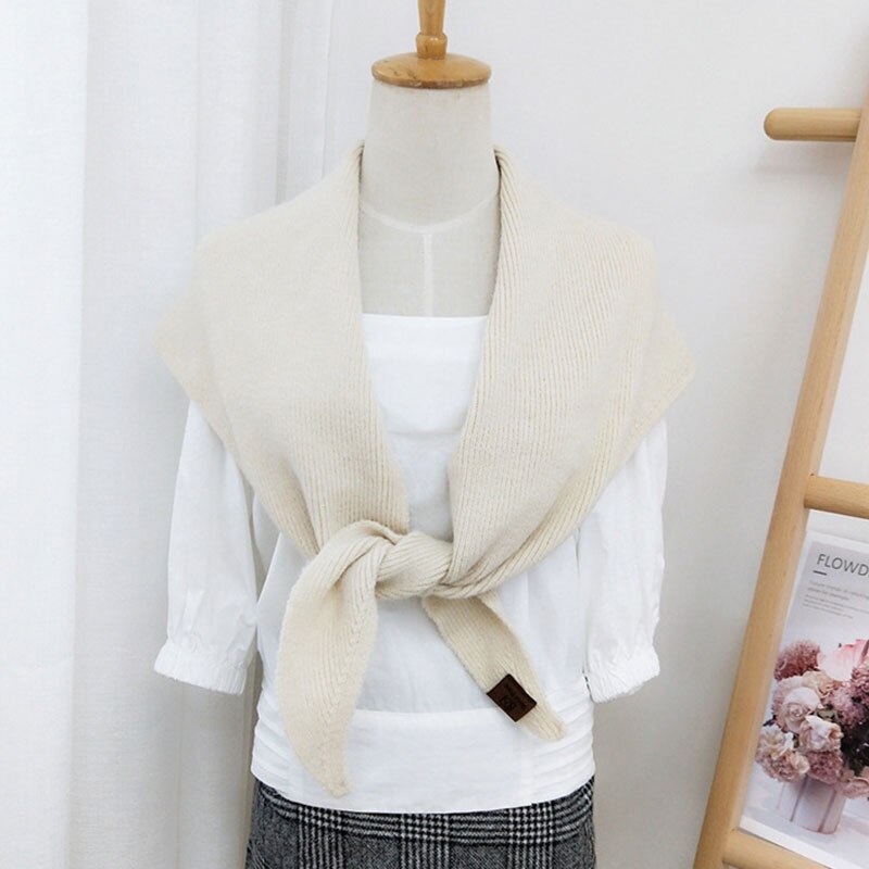 Women's Scarves Wool Knitted Triangle Scarf solid warm Autumn Winter Double-Sided Neckerchief wear Shawl wrap Neck Collar Scarf