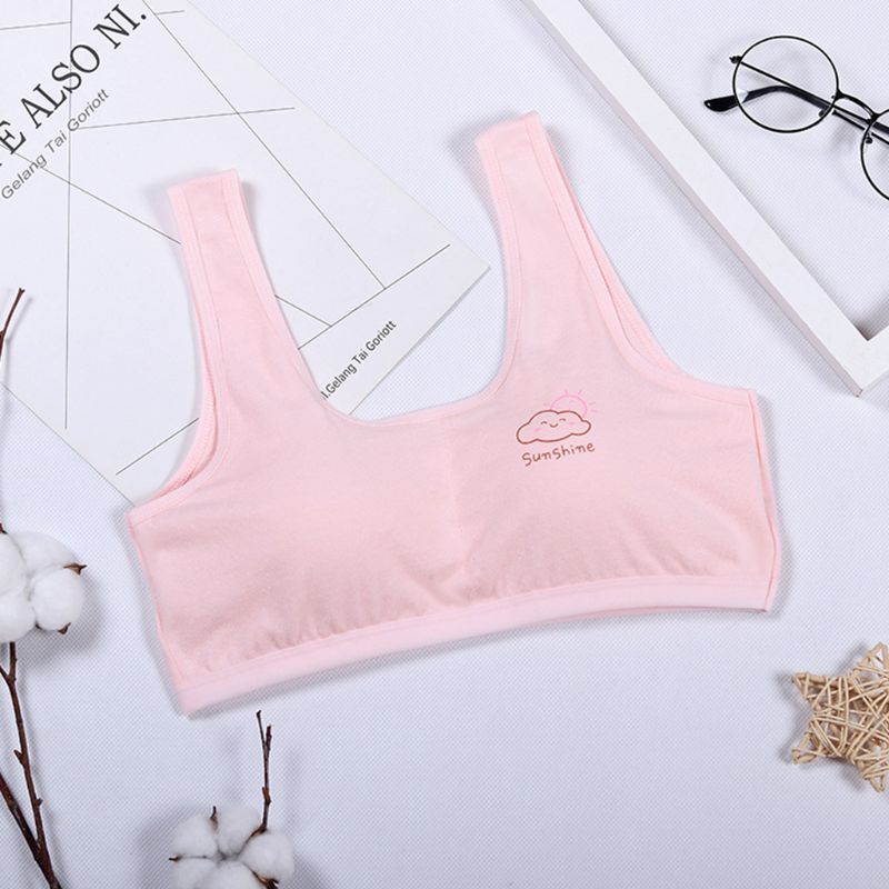 Pubertet jenter avlet stropp bomulls-bh tegneserie solskinn Sky metalltråd gratis bralette