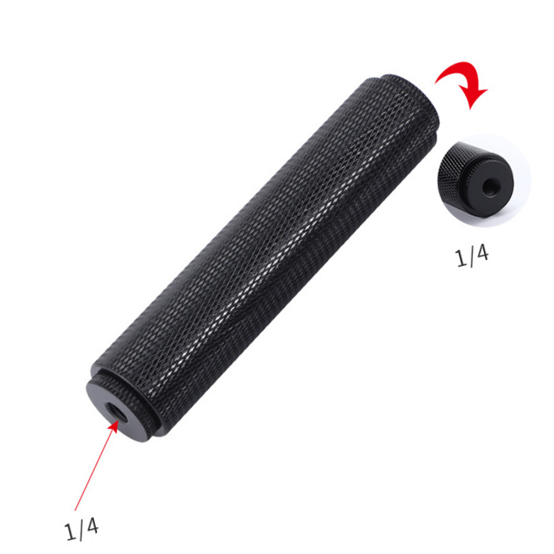 1/4 3/8 5/8 śruba uchwyt ręczny lustrzanka uchwyt gorącej stopki uchwyt ze stopu Aluminium dla GoPro telefon komórkowy Selfie stabilizator Holder: 1 4 female to female