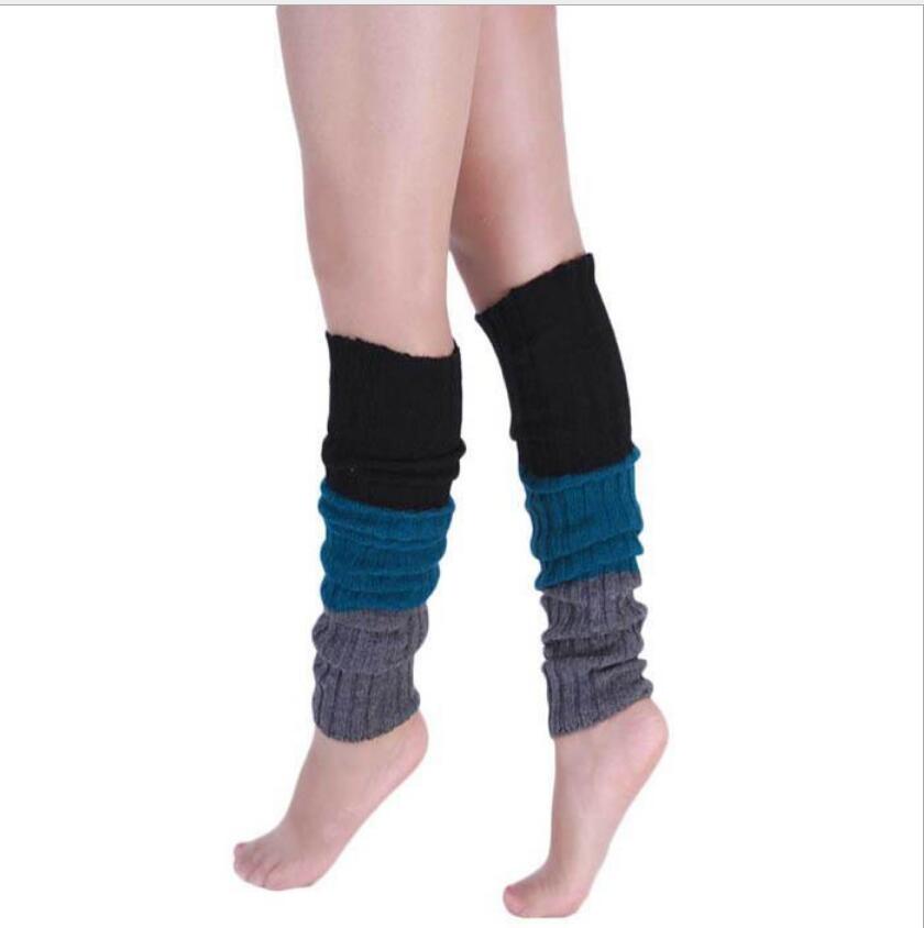 Efterår og vinter ulden sæt tre-farvet søm cashmere luv støvler sæt damer lang tube over knæet varme leggings