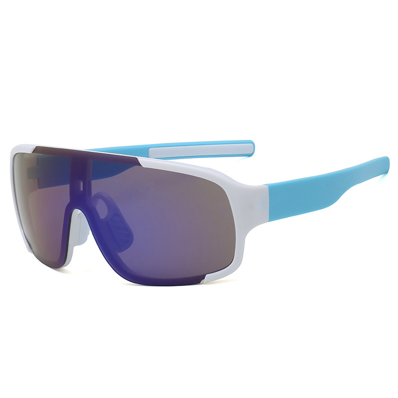 Nuevas gafas de sol de ciclismo estilo Y2K, gafas a prueba de viento para hombres y mujeres, lentes reflectantes Retro, gafas deportivas para montar en carretera: Plata