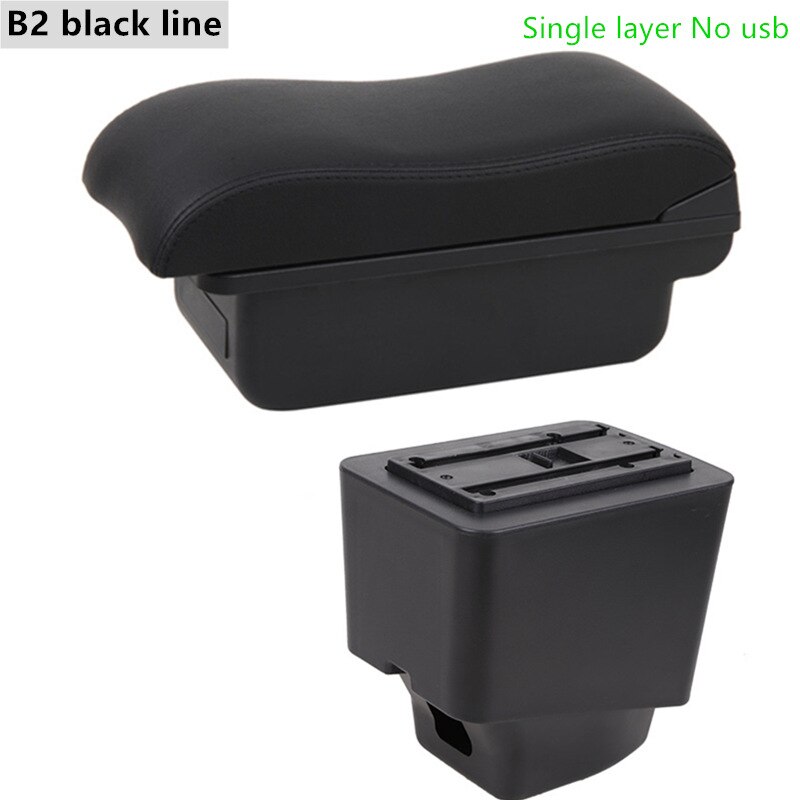 Armrest Box for Renault Captur Kaptur Leather Arm Rest Center Console Storage USB Car Accessory: B2 Black Line