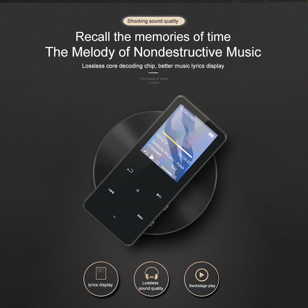 #10 Mini reproductor de MP3 Bluetooth 4GB con FM Media tecla táctil altavoces de música deportivos sin pérdidas de sonido reducción de ruido