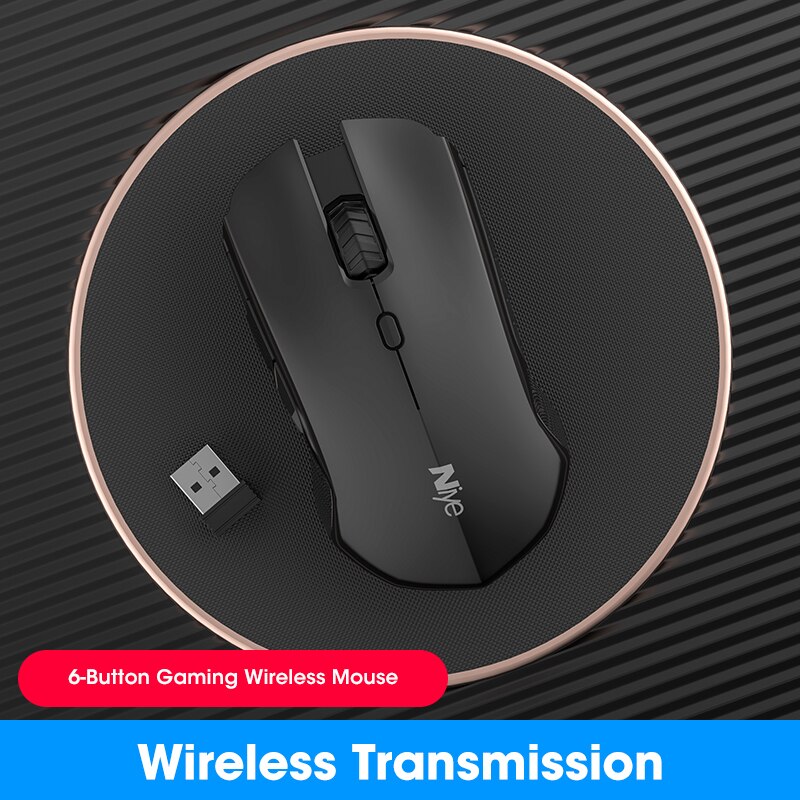 Niye Gaming Mouse Wireless Mouse Gamer Mute 1600 DPI Adjustable Computer Silent Click Wireless Mouse Home Office Desktop Mice