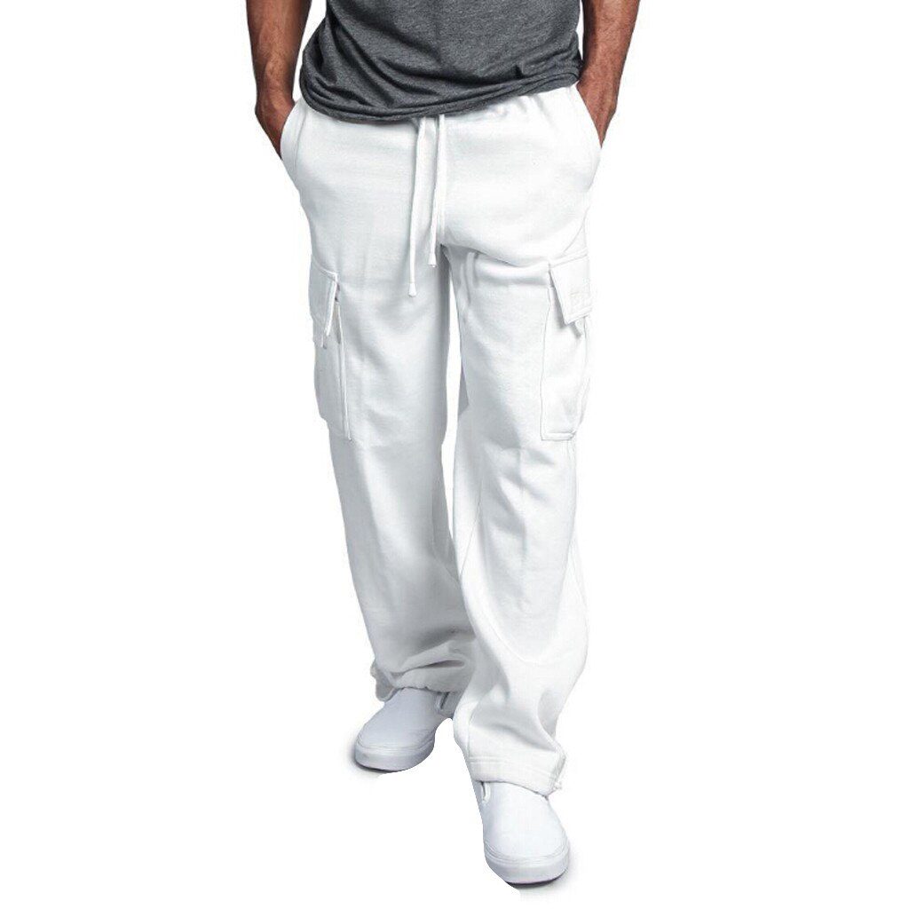 Buy R20 Men Splicing Printed Overalls Casual Pocket Sport Work Casual Trouser Pants At