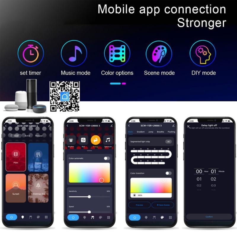 Tuya 2PC Symphonie Licht Bar WiFi + IR Clever LED Licht Bar Farbe Bar Licht Geeignet Für Alexa Google hause