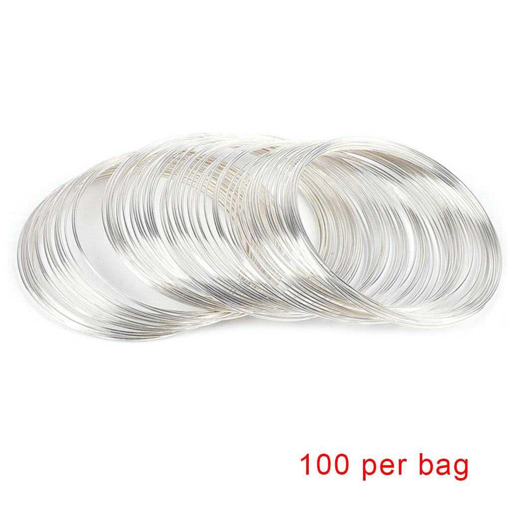 100 Circles Jewelry Wire Bangle Bracelet Making Beading Wire Wrap DIY Jewellery Making Necklace Memory Cord: 2