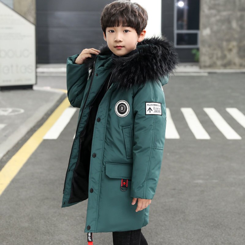 Veste d'hiver en coton de pour garçons, manteau et épais, vêtements d'extérieur décontractés à capuche pour enfants de 5 6 7 8 9 10 11 12 13 14 ans