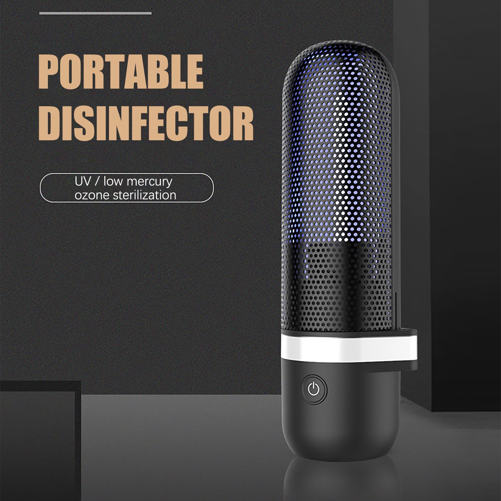 Portable Uvc Lamp Sterilizer Household Ultraviolet Disinfection Lamp Uvc+ozone Usb Rechargeable Disinfection Lamp#dg4