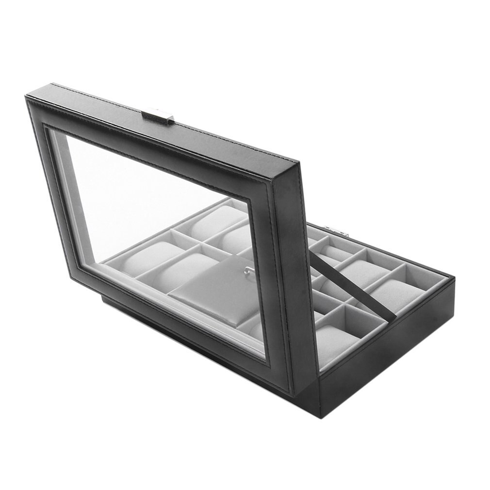 2/6/10/12 Gordt Leer/Koolstofvezel Luxe Horloge Doos Sieraden Opbergdoos Organisator Voor Ringen Armband display Houder Case