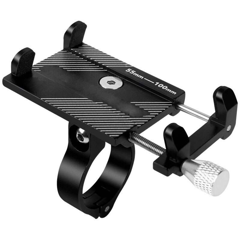 Fiets Telefoon Houder Fiets Rekken Legering Mobiele Telefoon Standhouder Stuur Gps Beugel Rekken Motorfiets Fiets Accessoires: BLACK