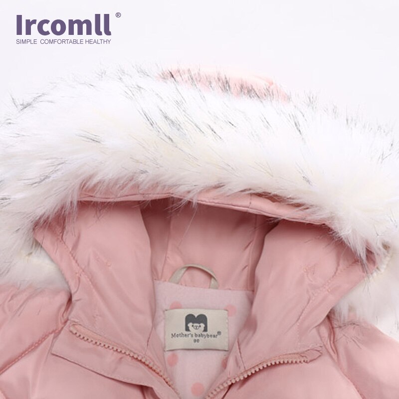 Ircomll Child Girls Winter Coat Thickened Fur Hooded Warn Children's Winter Jacket Baby Girl Coat kids Jacket Outerwear 2-7Y