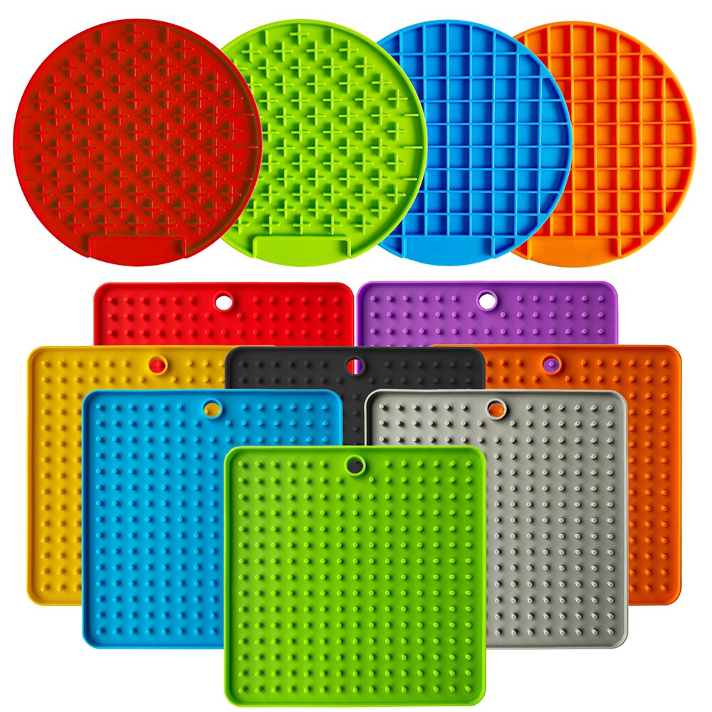 Mat Voor Hond Feeding Kom Siliconen Hond Voeden Lick Pad Hond Feeder Behandelen Doseren Mat Honden Katten Slow voedsel Bowls #15