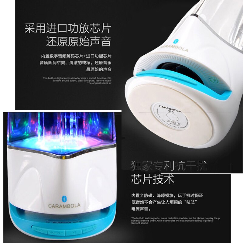 1 ST Water Dans Bluetooth Speakers Kleurrijke Lampen Water Koelers Mobiele Telefoon Computer Card Radio Speaker Subwoofer