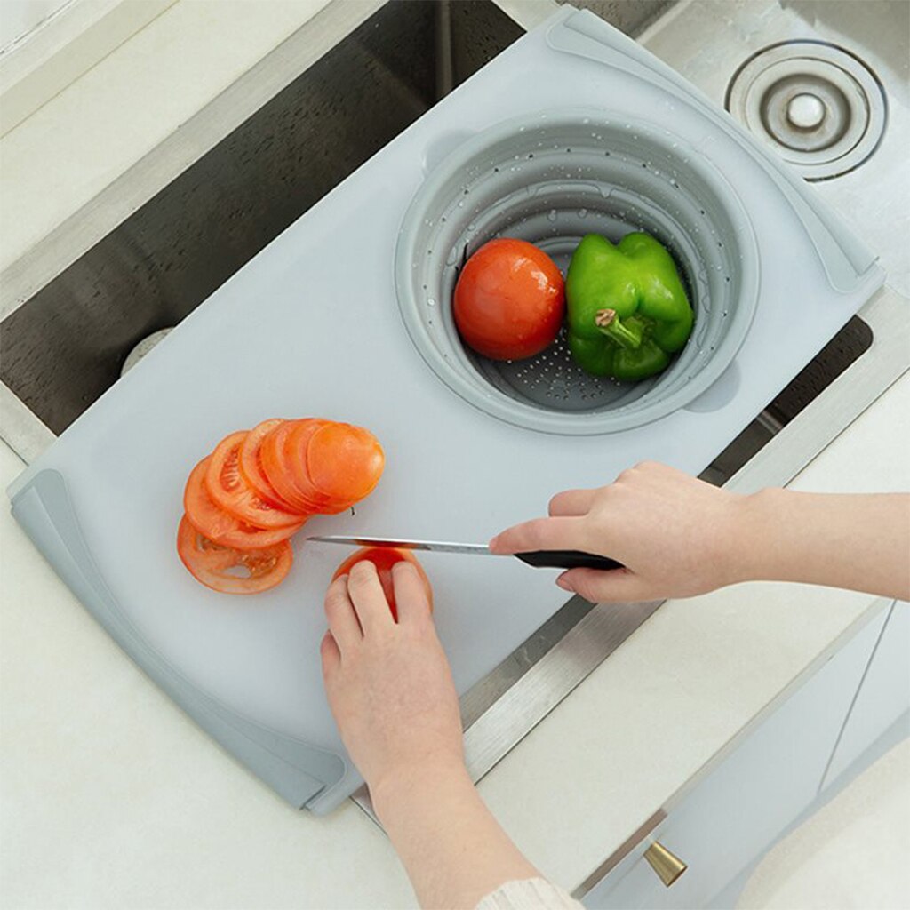 Kitchen Chopping Blocks Cutting Board Multifunction Sinks Drain Basket Vegetable Meat Tools Kitchen Accessories Chopping Board