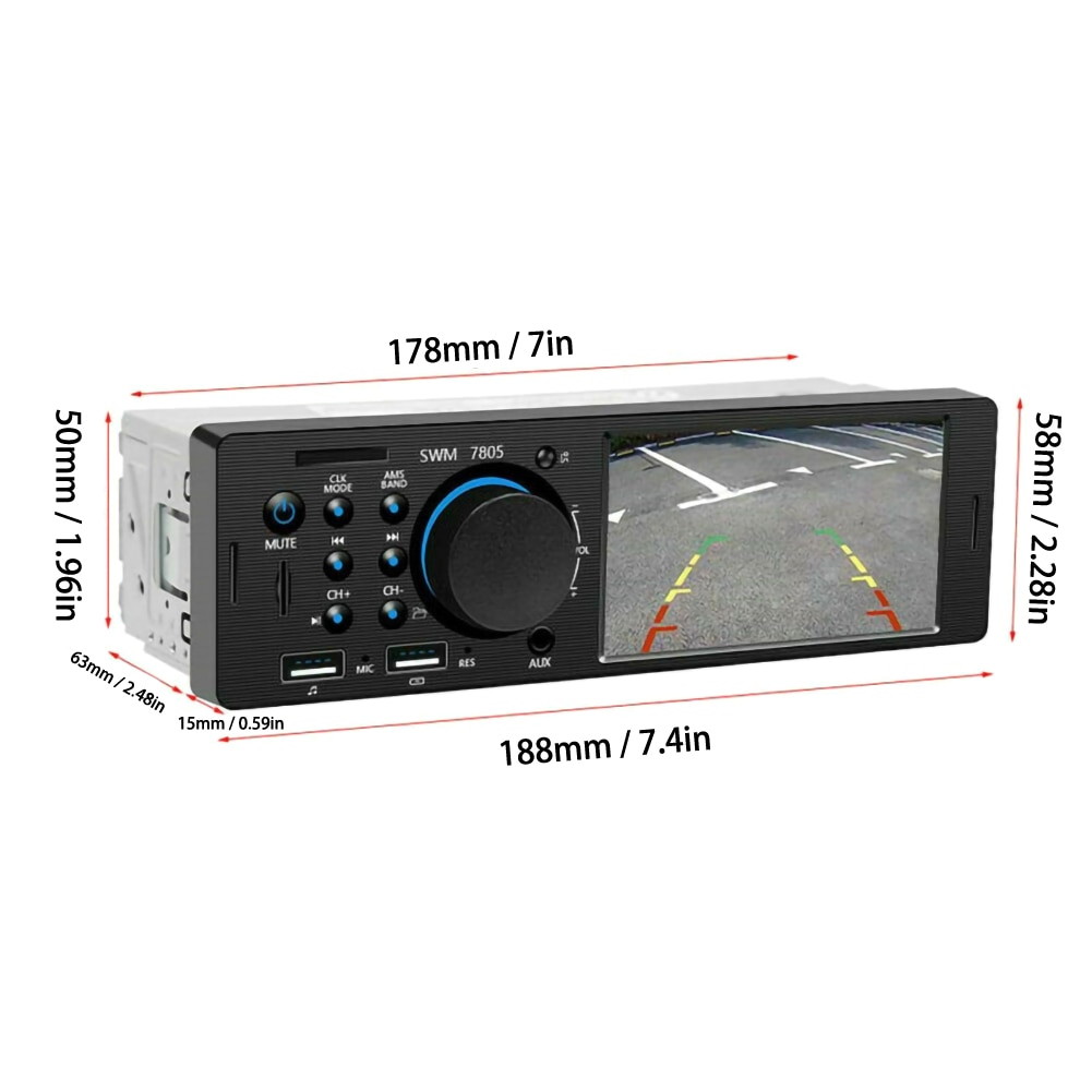 4.1" Car Radio Stereo Replace HD 1 Din Autoradio Multimedia Player WMA Bluetooth AUX In-Dash MP5 Udisk For CSV