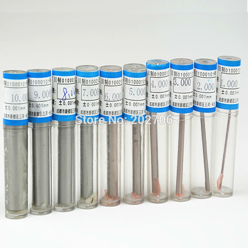 Medidor de pino de aço de precisão, 1.00 ~ 2.00mm ~ 3.00mm ~ 4.00 ~ 5.0, 0.01, plugue suave ferramenta de medição do furo do medidor, 101 pçs/lote