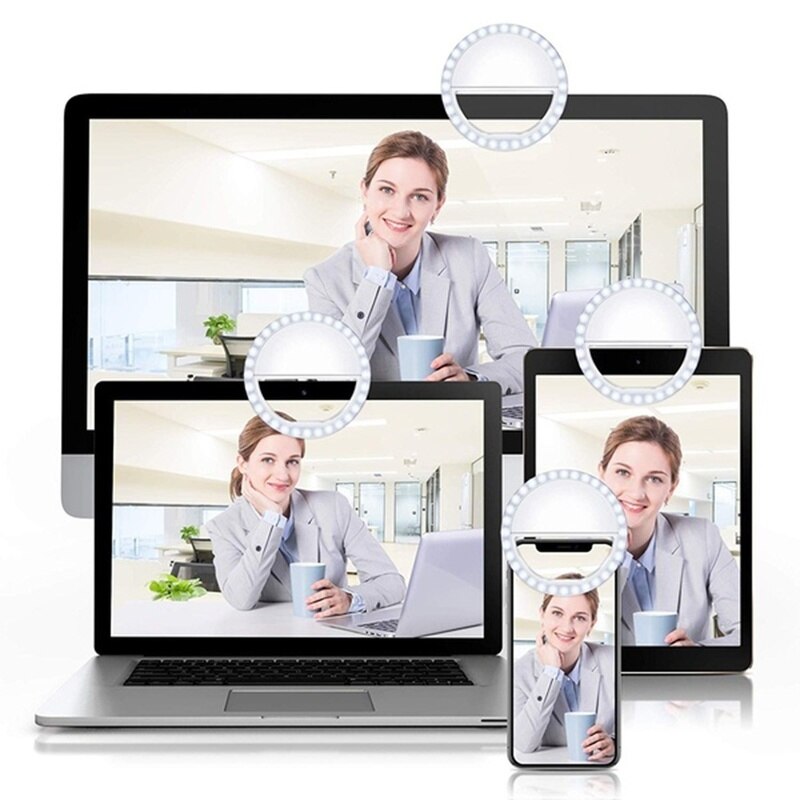 Oppladbar mobiltelefon selfie ringe lys til kamera 36 ledet lys til iphone ipad sumsung galakse nettbrett laptop fotografering telefon