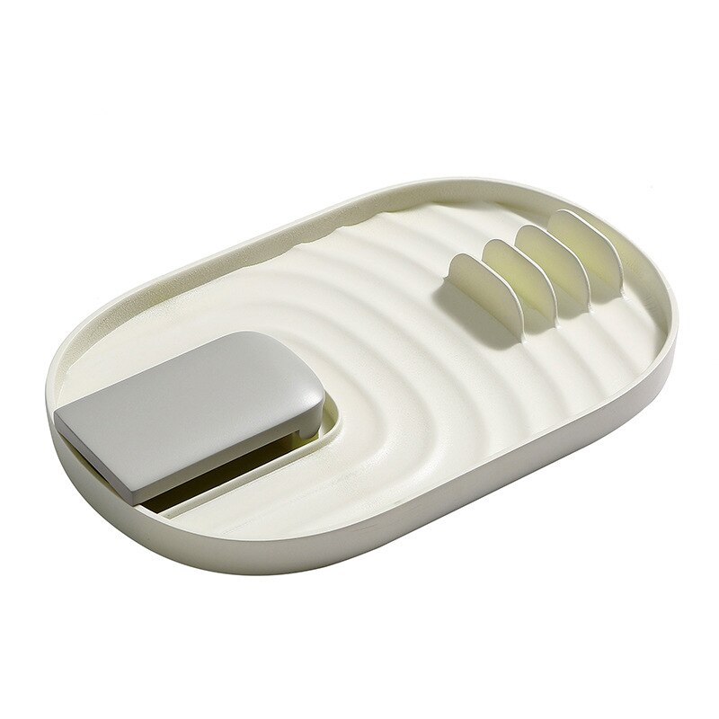 Multifunction Kitchen Spoon Stand Spoon Organizer Spatula Holder Racks Pot Lid Storage Pad Rack Plastic Lid Holder: 02