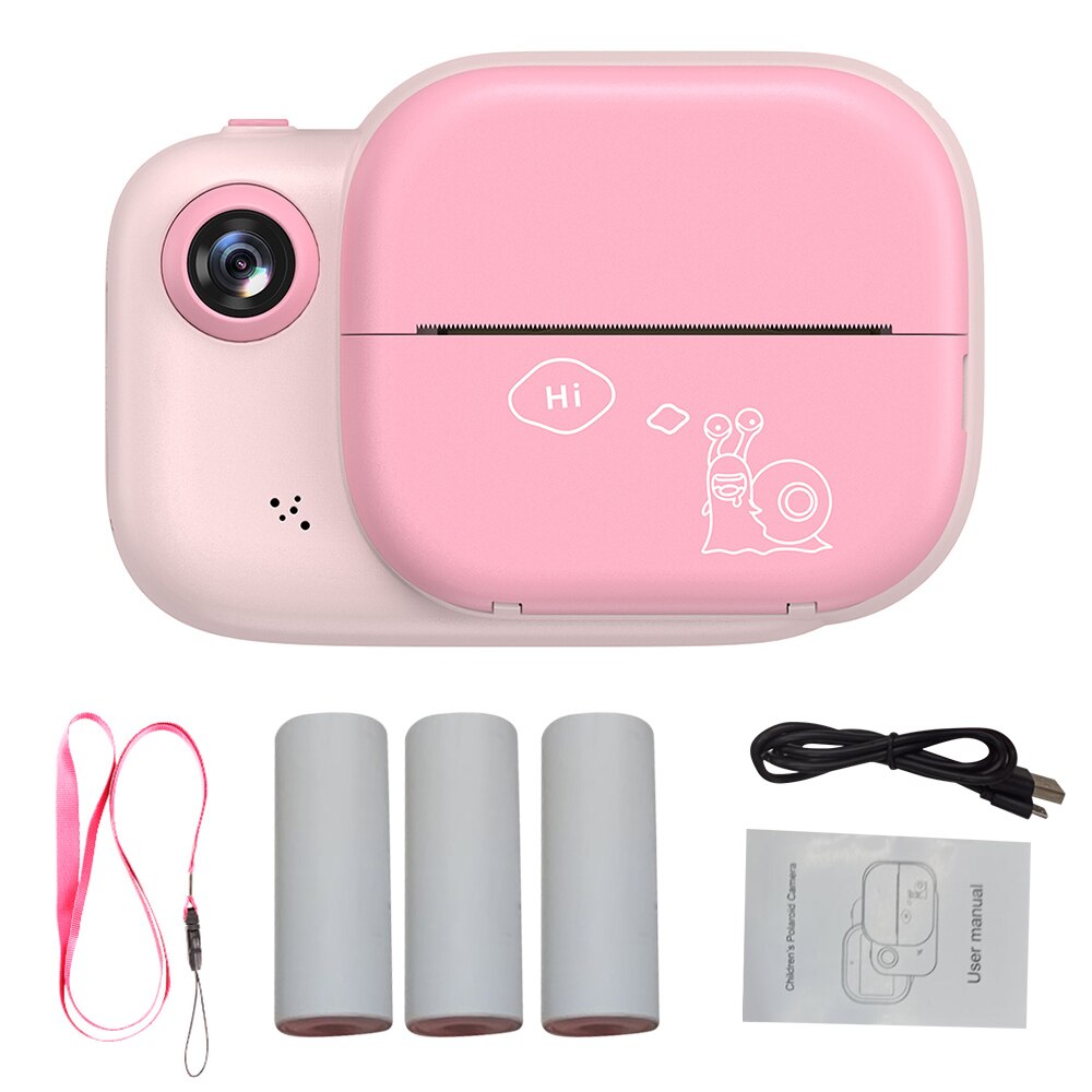 Children Kids Instant Print mini video photo Camera 3.0 Inch Large Screen 1080P 12MP Digital Video Camera with Print Paper Roll