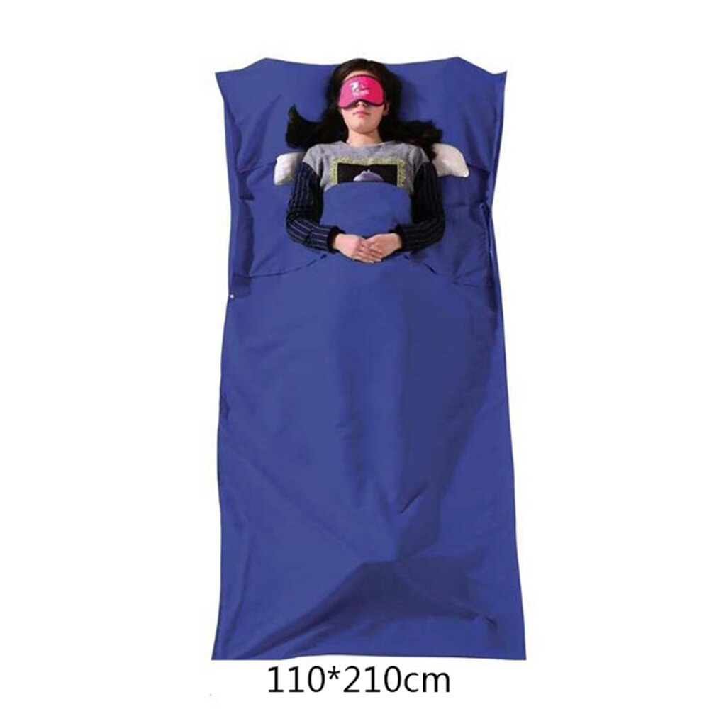 75/110cm x 210cm Ultralight Outdoor Slaapzak Camping Wandelen Zak Liner Draagbare Vouwen Reistassen: Blue 110x210cm