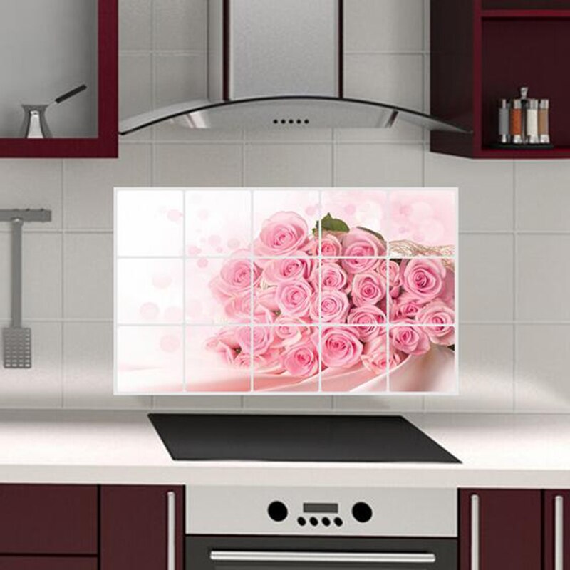 ZUCZUG Pink Rose Wallstickers For Kitchen Window F... – Grandado