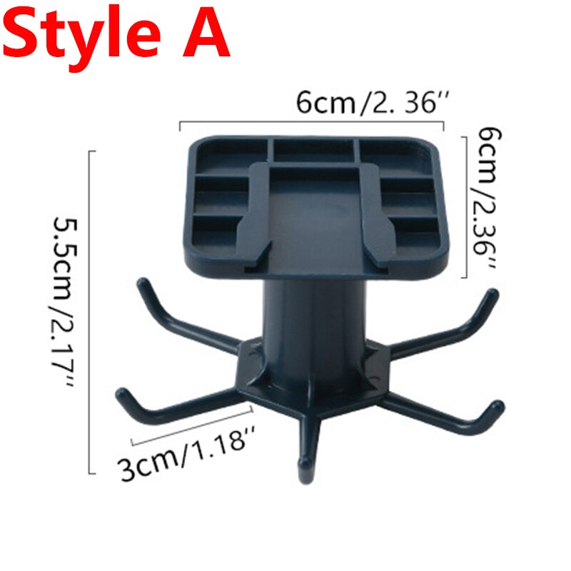 Perchero de almacenamiento rotativo de 360 grados para cocina, con gancho giratorio, soporte para utensilios de cocina, organizador para colgar cucharas, ollas, utensilios: Style A black