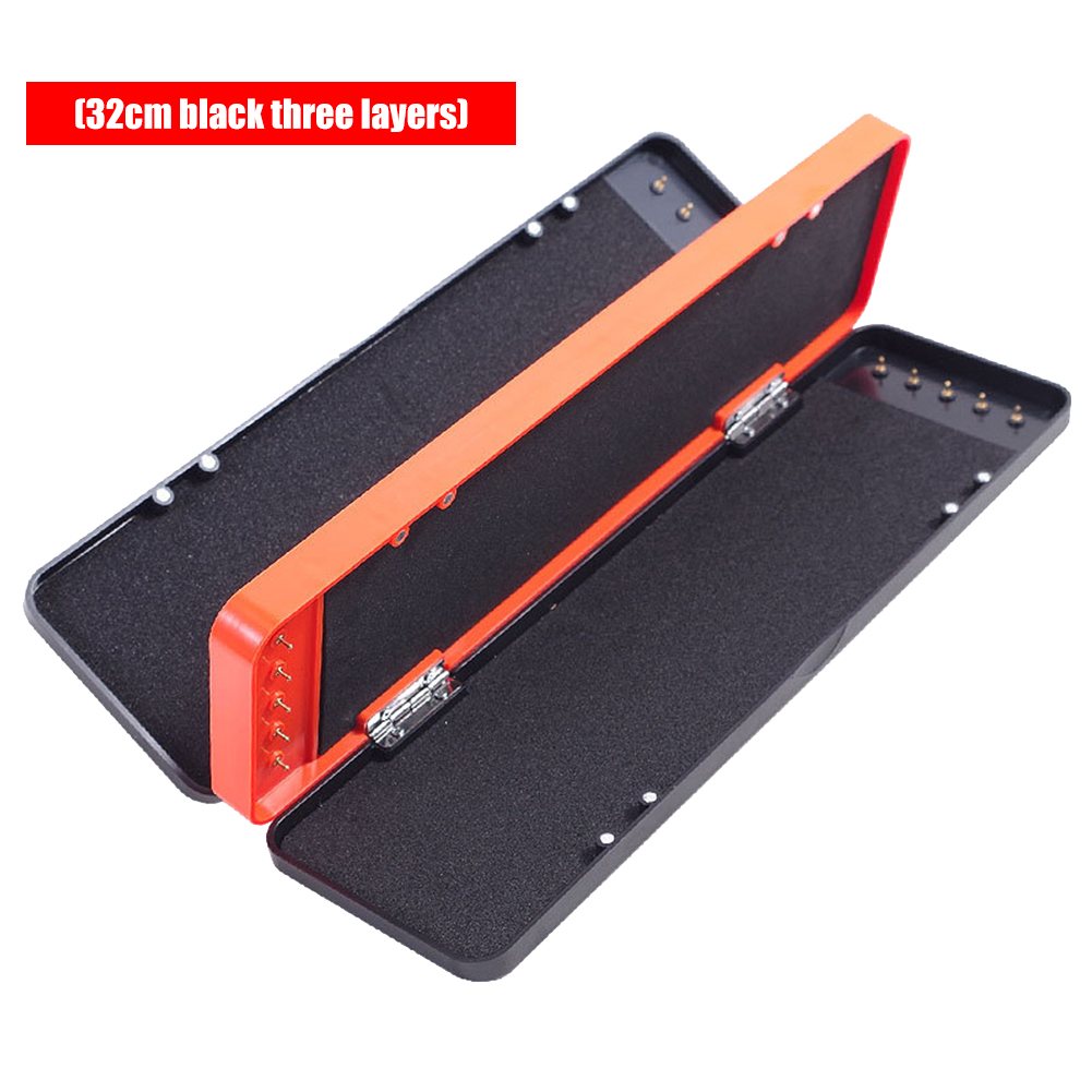 Fishing Tackles Box 2/3 Layers Tackle Storage Box for Fishing Accessories Carp Fish Pesca Baits Lures Organizer Case: 32cm Black